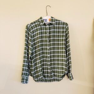 Green and Blue Checkered Button Down Shirt